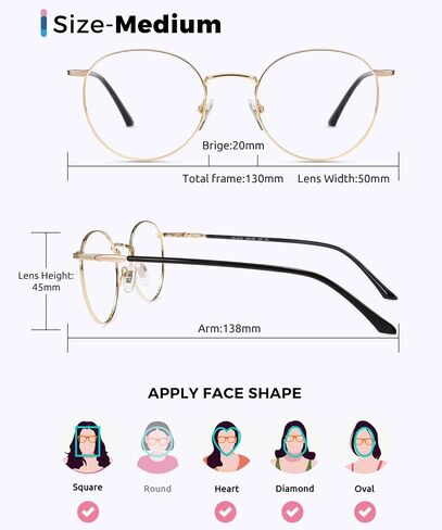 Firmoo Round Blue Light Blocking Glasses for Computer Use, Classic Round Eyeglasses Frames for Women/Men in Saudi Arabia