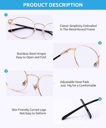 Firmoo Round Blue Light Blocking Glasses for Computer Use, Classic Round Eyeglasses Frames for Women/Men in Saudi Arabia
