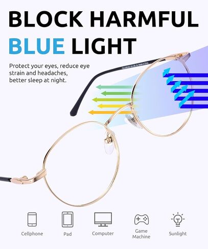 Firmoo Round Blue Light Blocking Glasses for Computer Use, Classic Round Eyeglasses Frames for Women/Men in Saudi Arabia