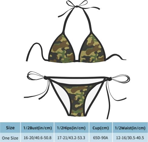 Camo American Flag Women Two Piece Swimsuit Sexy Swimwear Halter String Triangle Bikini Sets in Kuwait