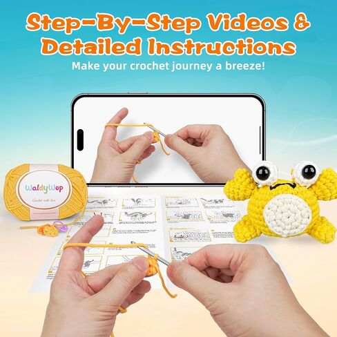 Crochet Kit for Beginners Adults Kids - Crochet Starter Kit w/Easy Pre-Started Yarn, Positive Card, Step-by-Step Video Tutorials, Learn to Crochet Kit, Complete DIY Crocheting Knitting Kit, Cute Corn in Saudi Arabia