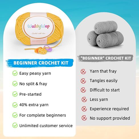 Crochet Kit for Beginners Adults Kids - Crochet Starter Kit w/Easy Pre-Started Yarn, Positive Card, Step-by-Step Video Tutorials, Learn to Crochet Kit, Complete DIY Crocheting Knitting Kit, Cute Corn in Saudi Arabia