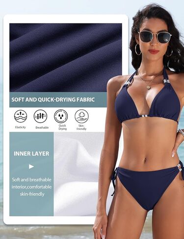 Yusongirl Womens من قطعتين بيكيني مجموعة مثيرة ربطة عنق جانب الرسن مثلث الطوب in Kuwait