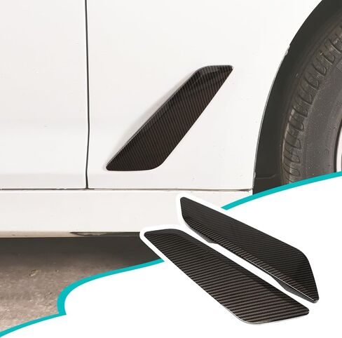 Car Side Wing Air Vent Hood Intake Fender Cover Trim Compatible with BMW 5 Series G30 G38 2018-2022,Car Front Side Fender Air Outlet Cover Exterior Accessories (ABS，Carbon Fiber Pattern) in Saudi Arabia