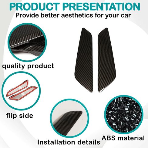 Car Side Wing Air Vent Hood Intake Fender Cover Trim Compatible with BMW 5 Series G30 G38 2018-2022,Car Front Side Fender Air Outlet Cover Exterior Accessories (ABS，Carbon Fiber Pattern) in Saudi Arabia