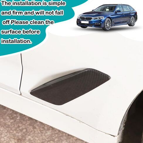 Car Side Wing Air Vent Hood Intake Fender Cover Trim Compatible with BMW 5 Series G30 G38 2018-2022,Car Front Side Fender Air Outlet Cover Exterior Accessories (ABS，Carbon Fiber Pattern) in Saudi Arabia