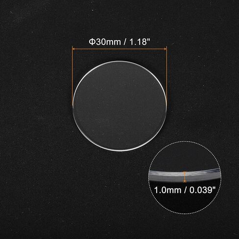 HARFINGTON Watch Crystal Glass Lens Beveled Edge Flat Round Ultra-Clear Glass Watch Face Crystals Len Dial Mirror Replacement Parts for Watchmaker Repair in Kuwait
