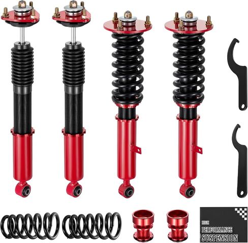 BDFHYK Coilovers Compatible with Lexus IS200/ IS300 1999-2005 Shock Absorber Replacement 4 pcs, Adjustable Height Coilovers Suspension Kit Lowering Kit, Red in Kuwait