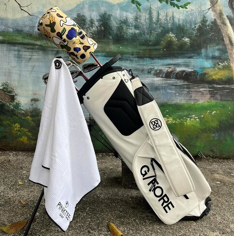 PINKTEE Magnetic Golf Towel, Microfiber Waffle Design for Golf Bag Towel Golf Cart Seat Covers or Cleaning Golf Clubs, Perfect Golf Gifts for Men Women (Black, 40x18'') in Saudi Arabia