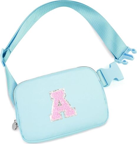 Christmas Birthday Gifts for Women,Fanny Pack for Kids Teens,Crossbody Bag for Girls,Initial Waist Packs for Sister Daughter,Belt Bag Trendy Preppy Stuff,Blue A in Saudi Arabia