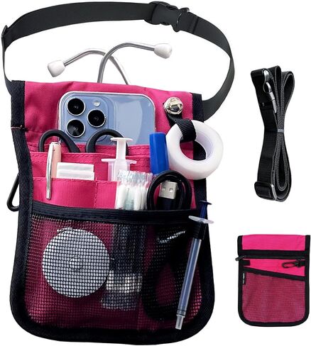 Nurse Fanny Pack for Women,Nursing Fanny Pack for Nurses,Nurse Waist Bag,Nurse Pocket Organizer with Adjustable Shoulder and Waist Strap for Medical Supplies (black) in Saudi Arabia