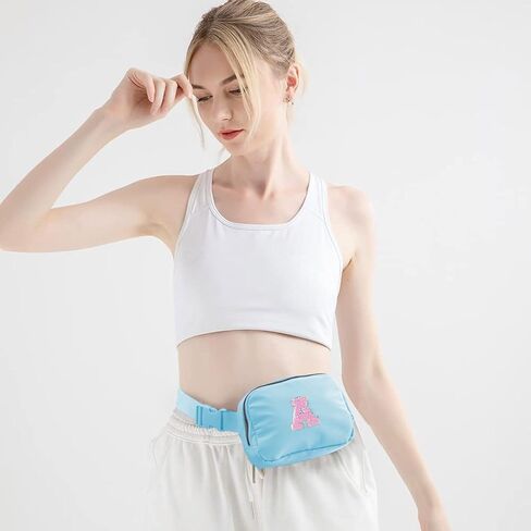 Christmas Birthday Gifts for Women,Fanny Pack for Kids Teens,Crossbody Bag for Girls,Initial Waist Packs for Sister Daughter,Belt Bag Trendy Preppy Stuff,Blue A in Saudi Arabia