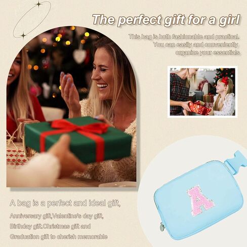 Christmas Birthday Gifts for Women,Fanny Pack for Kids Teens,Crossbody Bag for Girls,Initial Waist Packs for Sister Daughter,Belt Bag Trendy Preppy Stuff,Blue A in Saudi Arabia