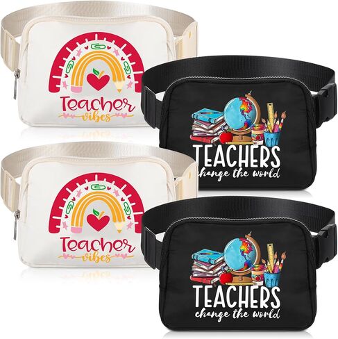 4 Pack Teacher Appreciation Gift Bulk for Women Men Teacher Fanny Pack with Zipper Retirement Thank You Gift Bags in Saudi Arabia