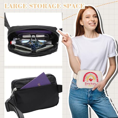4 Pack Teacher Appreciation Gift Bulk for Women Men Teacher Fanny Pack with Zipper Retirement Thank You Gift Bags in Saudi Arabia