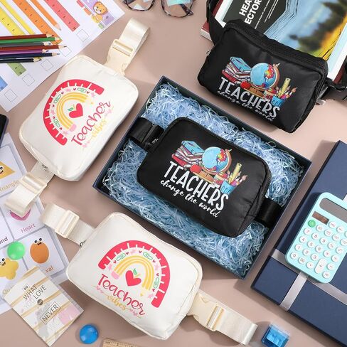 4 Pack Teacher Appreciation Gift Bulk for Women Men Teacher Fanny Pack with Zipper Retirement Thank You Gift Bags in Saudi Arabia