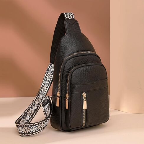 Crossbody Bags for Women, Leather Sling Bag for Women Fanny Pack Chest Bag Strap, Waist Packs Bag for Travel in Saudi Arabia