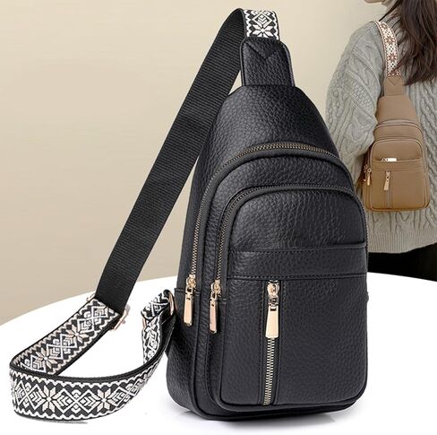 Crossbody Bags for Women, Leather Sling Bag for Women Fanny Pack Chest Bag Strap, Waist Packs Bag for Travel in Saudi Arabia