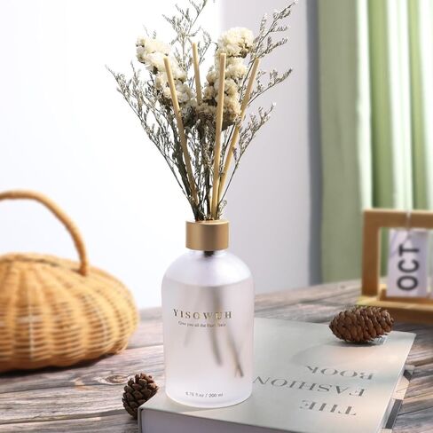 Diffuser القصب - ياسمين ليلي وأوسمانثوس 6.76 أوقية （200 مل） 2 عبوات زهرة العطرية الناشر مع 16 عصا - عطر طويل الأمد للمنزل غرفة نوم غرفة الحمام رف رف رف in Kuwait