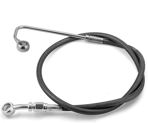 Mofun ABS Line Hydraulic Hydraulic Brake Line 37 "مطول طويل من الفولاذ المقاوم للصدأ متوافق مع Harley Softail Breakout Slim Fat Boy Deluxe 2011-2014 ، Fit 16" -18 "Handlebar Black in Saudi Arabia