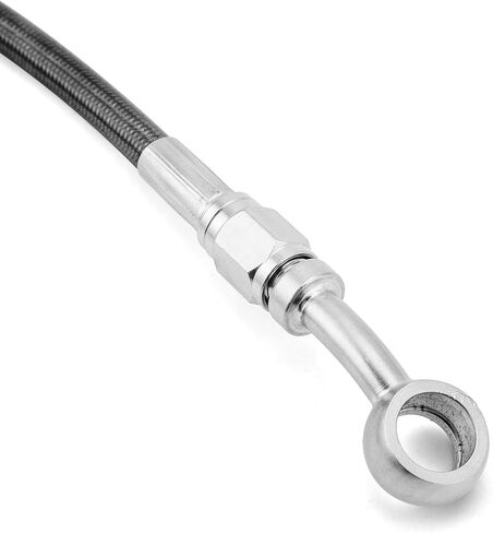 Mofun ABS Line Hydraulic Hydraulic Brake Line 37 "مطول طويل من الفولاذ المقاوم للصدأ متوافق مع Harley Softail Breakout Slim Fat Boy Deluxe 2011-2014 ، Fit 16" -18 "Handlebar Black in Saudi Arabia
