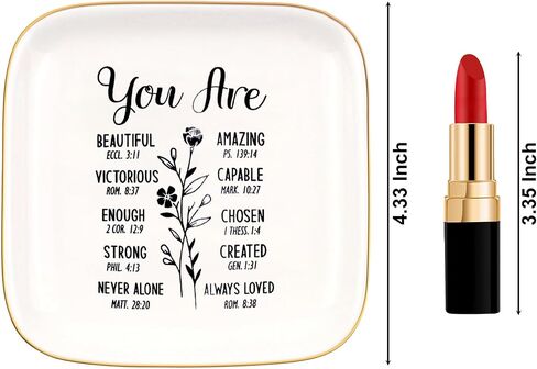 Ceramic Jewelry Ring Dish, Necklace Earrings Holders Tray Summer Gift - Bloom Flowers Florals Lavender, Gifts for Mother's Day, Christmas, Thanksgiving, and Birthdays for women 11 in Saudi Arabia