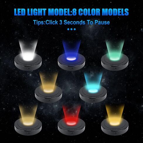 قاعدة عرض LED مستديرة، حامل عرض ضوء متغير ملون، قاعدة عرض LED لكريستال الكرة الفنية الزجاجية ثلاثية الأبعاد، قطعتان فضية in Saudi Arabia