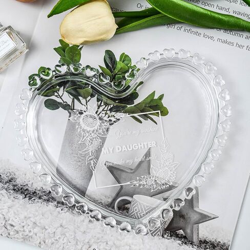 Sweet Sixteen 16th Birthday Glass Jewelry Tray Gifts Laser Engraved Heart Shape Dish Personalized 16th Birthday Gifts for Daughter Sister Granddaughter Niece Friend in Kuwait
