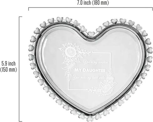 Sweet Sixteen 16th Birthday Glass Jewelry Tray Gifts Laser Engraved Heart Shape Dish Personalized 16th Birthday Gifts for Daughter Sister Granddaughter Niece Friend in Kuwait