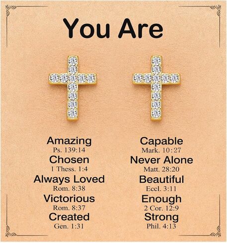 UPROMI Silver/Gold Cross Earrings for Women Teens, Confirmation Catholic Christian Religious Birthday Christmas Gifts in Saudi Arabia
