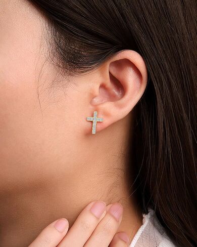 UPROMI Silver/Gold Cross Earrings for Women Teens, Confirmation Catholic Christian Religious Birthday Christmas Gifts in Saudi Arabia