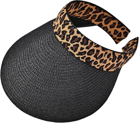 Sun Visor, Ladies Ponytail Wide Brim Straw Headband Visors, Summer Beach Travel Shade Hat with UV Protection for Women in Saudi Arabia