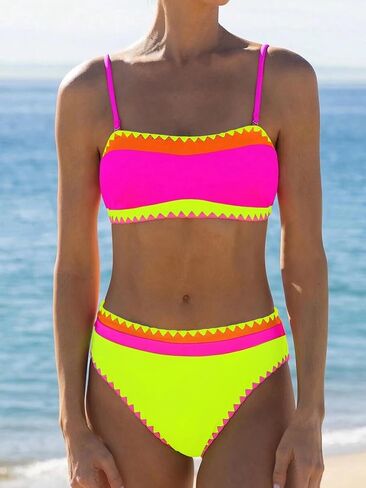 BAKINI BAKINI للسيدات Bikini Neon Color Block اثنين in Kuwait