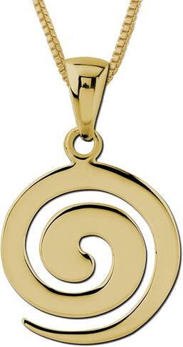 Hawaiian Silver Jewelry Pendant Necklace – 18 Inch Sterling Silver Maori Koru Spiral Necklace – Comfortable and Lightweight Wave Necklace for Women – Modern and Elegant Design in Kuwait