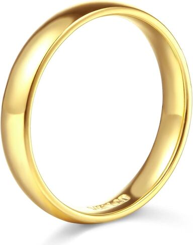 Wellingsale 14k Solid Gold Heavy High Dome Ultra Comfort Fit Wedding Band Rings (Select Options) in Saudi Arabia