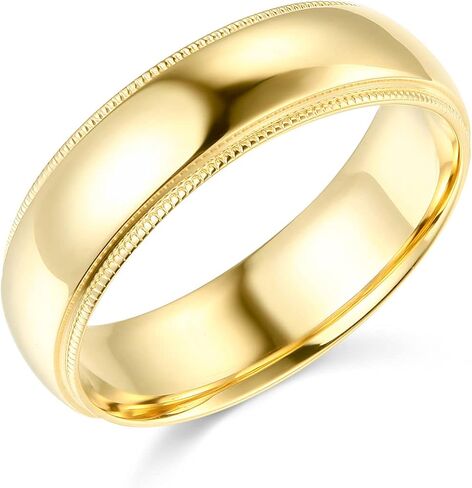 Wellingsale 14k Solid Gold Heavy High Dome Ultra Comfort Fit Wedding Band Rings (Select Options) in Saudi Arabia