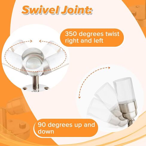 حلم الإضاءة 12V LED أضواء القراءة مع التبديل الأضواء الجهد المنخفض لRV المراكب الشراعية العربة الداخلية الأزرق و3000K الإضاءة البيضاء الدافئة 2 واط 100 لومن نحي النيكل النهاية، 2 حزمة in Kuwait
