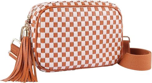 Woven Crossbody Bags for Women Small Summer Boho Purse Trendy Braided Weave Leather Shoulder Camera Crossbody Bag in Saudi Arabia