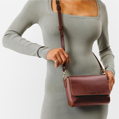 Portland Leather Goods Metro Mini Crossbody حقيبة للنساء-مصنوعة يدويًا من أفضل حبكات الكاملة in Kuwait