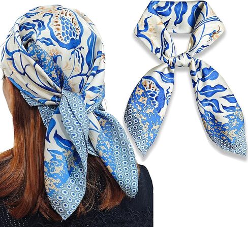 Silk-Like Bandana Scarf for Women - Soft, Lightweight, Multipurpose Head & Neck Scarf, Hair Accessory & Handbag Decor​​ in Kuwait