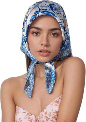 Silk-Like Bandana Scarf for Women - Soft, Lightweight, Multipurpose Head & Neck Scarf, Hair Accessory & Handbag Decor​​ in Kuwait
