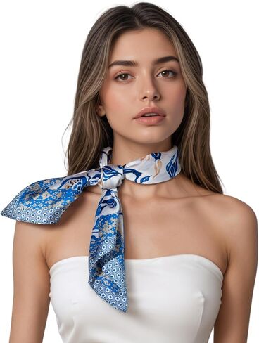 Silk-Like Bandana Scarf for Women - Soft, Lightweight, Multipurpose Head & Neck Scarf, Hair Accessory & Handbag Decor​​ in Kuwait