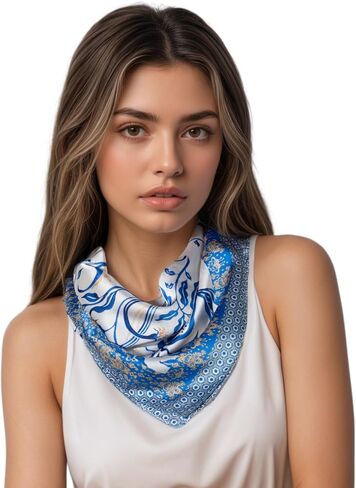 Silk-Like Bandana Scarf for Women - Soft, Lightweight, Multipurpose Head & Neck Scarf, Hair Accessory & Handbag Decor​​ in Kuwait