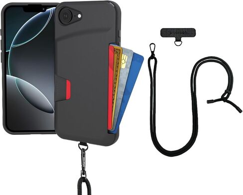 Smartish® iPhone 16 Wallet Case - Wallet Slayer Vol. 1 [Slim + Protective] Credit Card Holder - Drop Tested Hidden Card Slot Cover Compatible with Apple iPhone 16 - Black Tie Affair in Saudi Arabia