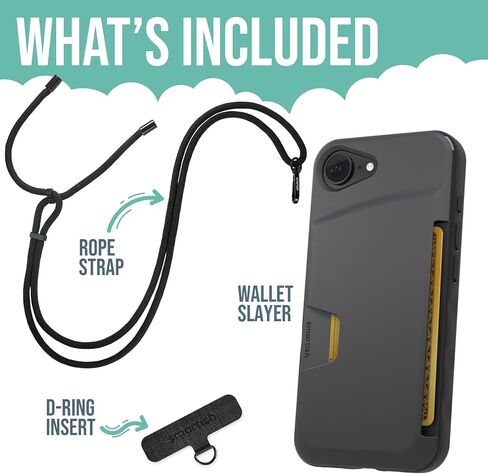 Smartish® iPhone 16 Wallet Case - Wallet Slayer Vol. 1 [Slim + Protective] Credit Card Holder - Drop Tested Hidden Card Slot Cover Compatible with Apple iPhone 16 - Black Tie Affair in Saudi Arabia