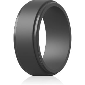 ThunderFit Silicone Wedding Rings for Men, Flat Step Edge Rubber Engagement Bands 10mm Wide 2.5mm Thick - 1/4/7 Variety Multipack in Saudi Arabia