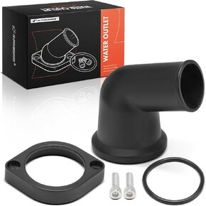 A-Premium Polished Aluminum 15° 360 Swivel Water Neck/Thermostat Housing Compatible with Chevy 265-502 Big-Block Small-Block, with O-Ring & 2 Bolts, 4.3L 4.4L 4.6L 4.9L 5.0L 5.4L 5.7L 6.5L 6.6L 7.4L