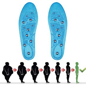 Magnetic Insoles, Magnetic Insoles for Acupressure, 1 Pair Shoe Insoles for Men and Women, Reflexology Orthopedic Insoles Plantar Fasciitis Foot Health Care (Blue, 41-46)