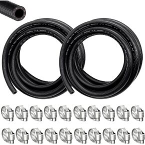 smseace 25pcs 3.3Ft 5-Size Fuel Line Hose Kit - 3/8 Inch 1/2 Inch 5/16 Inch 1/4 Inch 3/16 Inch ID NBR Rubber Fuel Hose with Hose Clamps for Small Engines Automotive Replacement Fuel Hoses