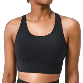 COOLMATE Sports Bra Tops for Women, T-Back Seamless Racerback Padded Low Impact Yoga Bra, Pilates Workout